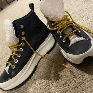 Converse leather hi top sneakers